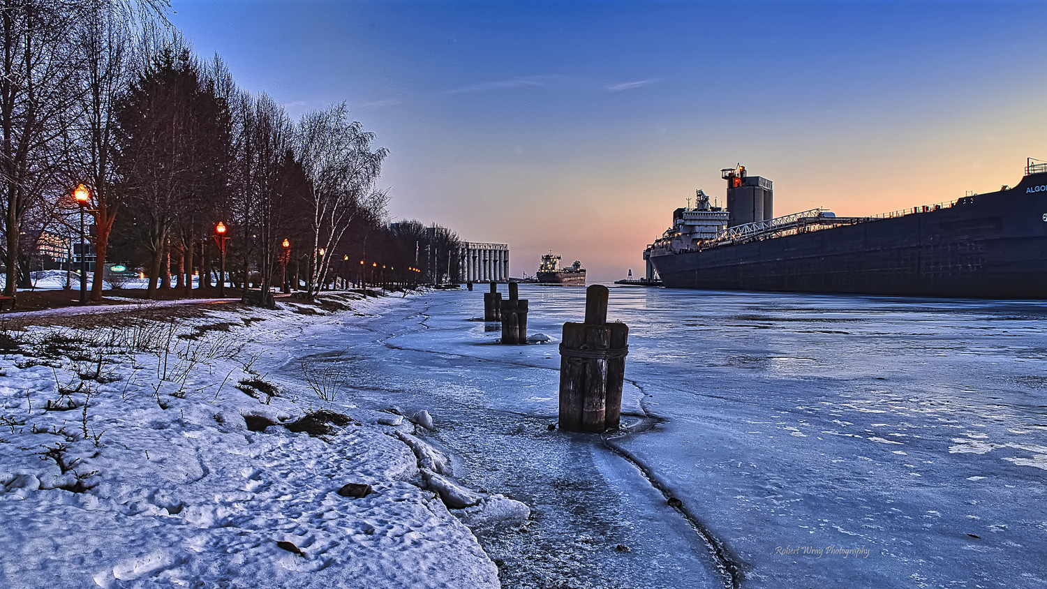 Inner Harbour Sunrise Owen Sound Real Estate (Winter) - Rob Wray